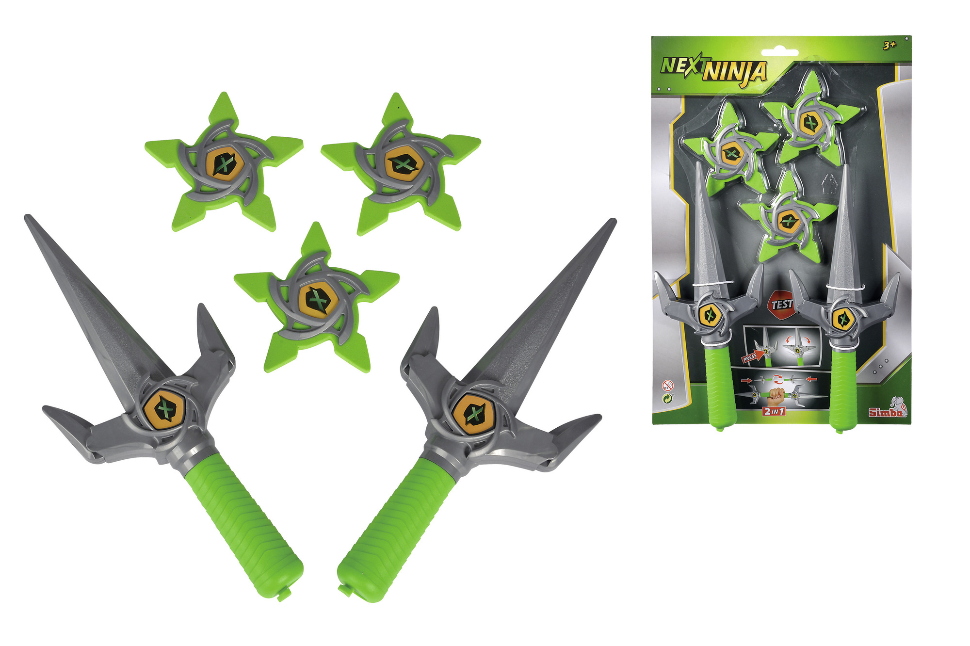 Next Ninja knive og kastestjerne - Grøn