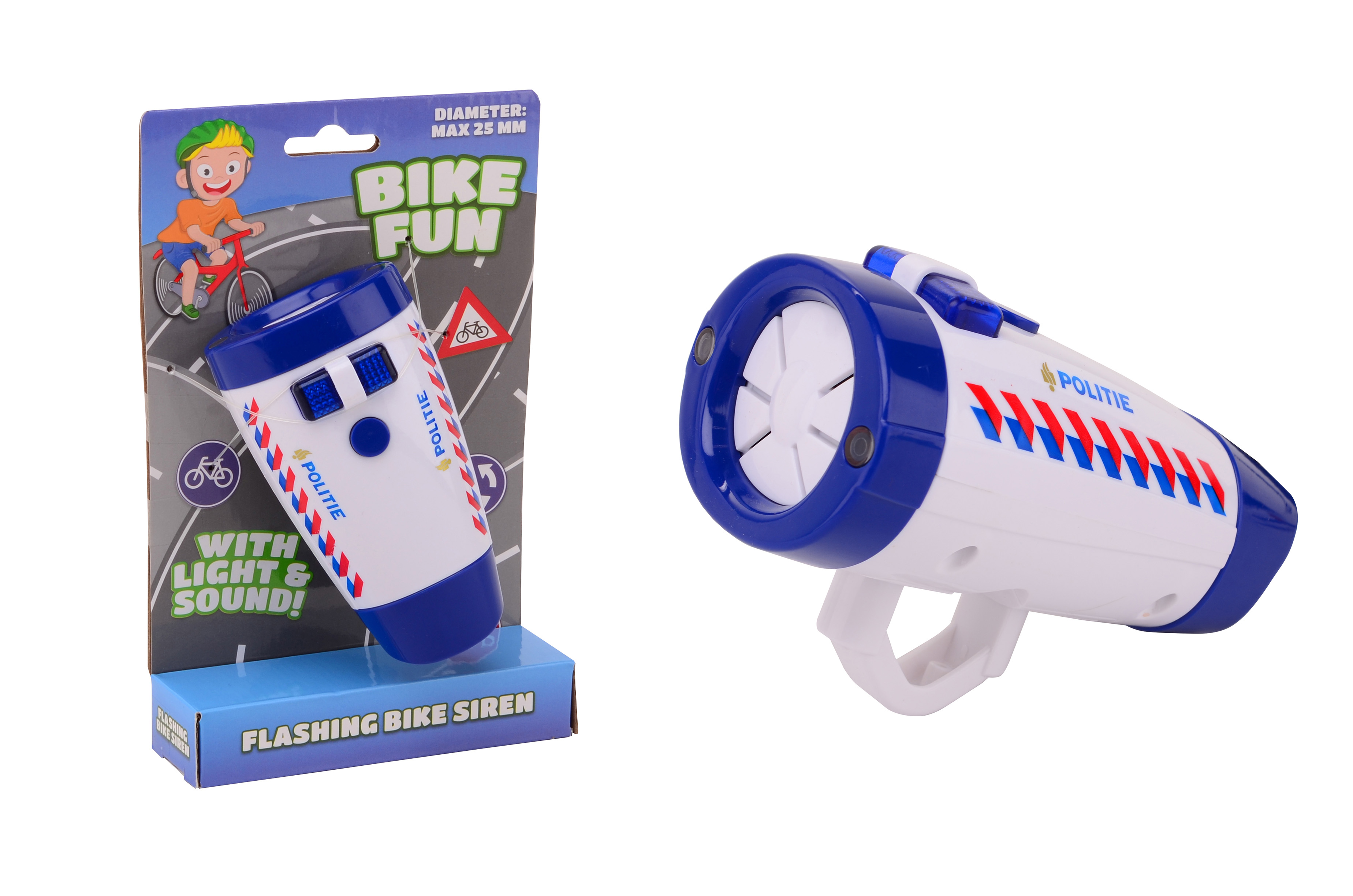 Bike fun politi sirene m. lys til børnecyklen