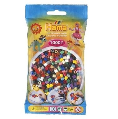 Hama perler - midi - 1000 stk - 22 farver mix (67)