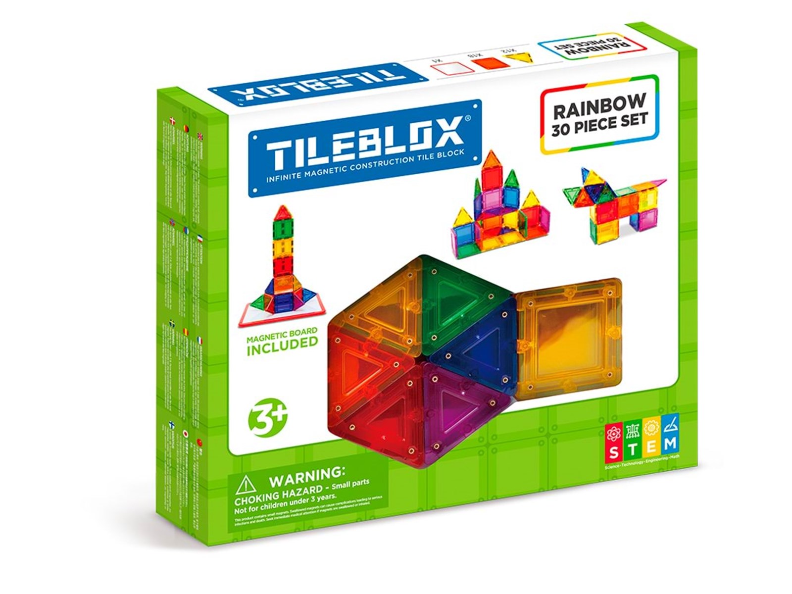 Tileblox Rainbow 30 pcs w/magnetic board