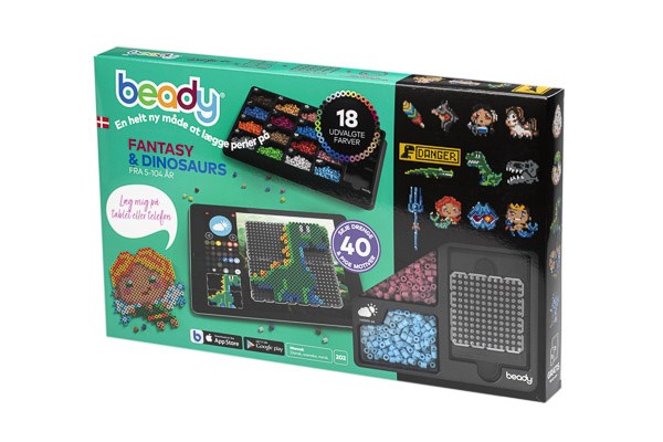 Beady Fantasi og Dinosaur sæt - 4.500 Perler og 4 plader