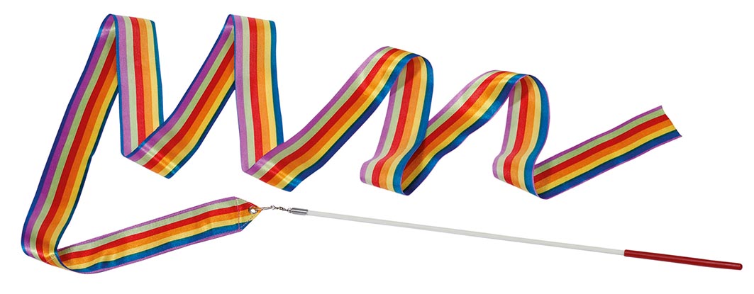 Goki Gymnastik-vimpel i regnbue  200 cm - stang 40 cm