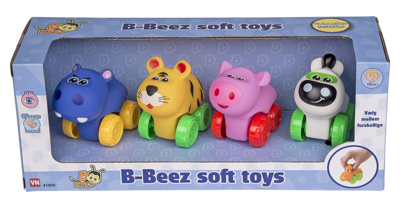 B BEEZ Bløde Trækdyr - 4 stk - assorteret