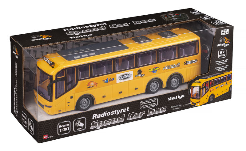 Speedcar R/C Radiostyret bus m. lys - 7-8 km/t