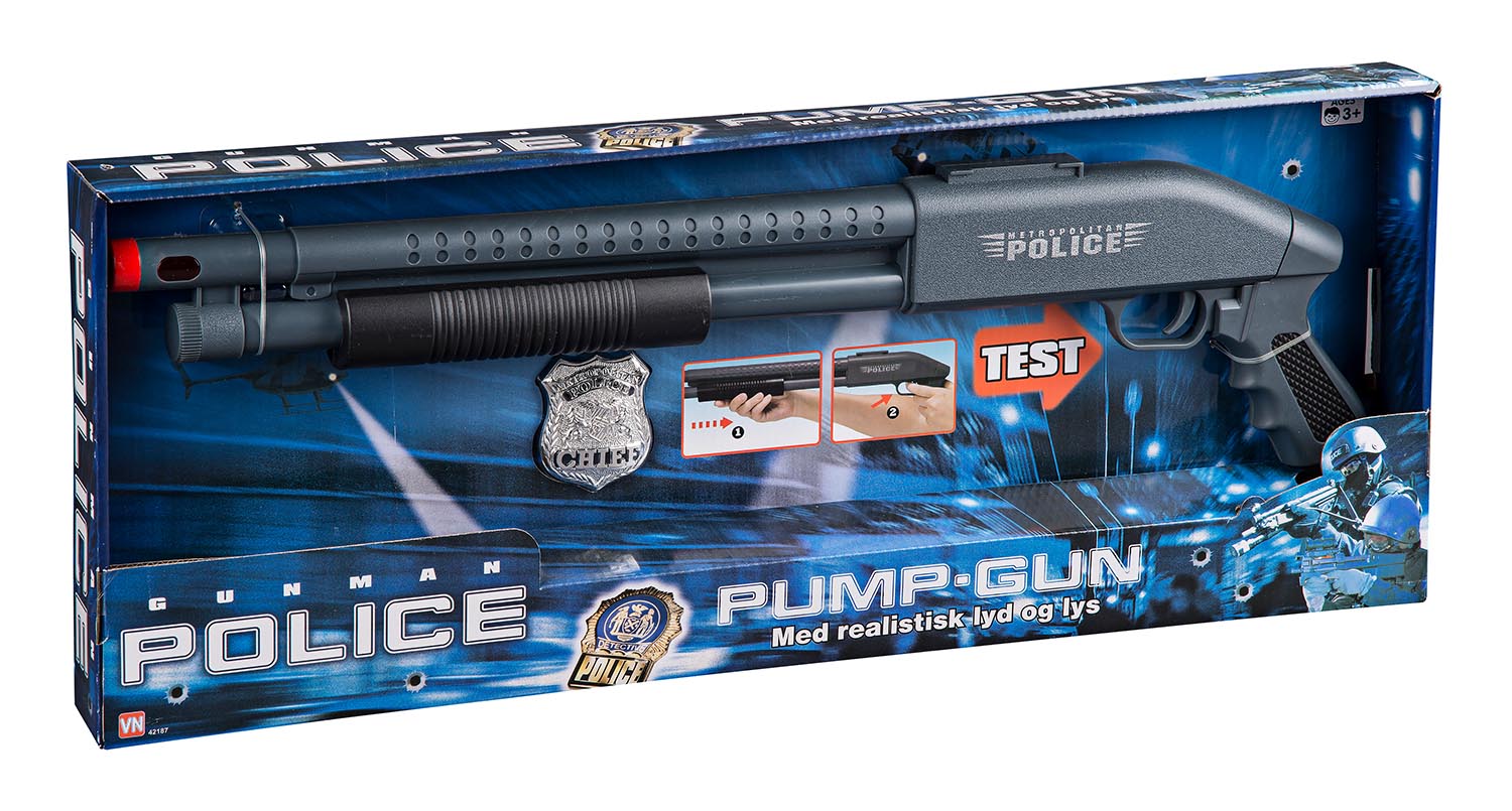 Politi Pumpgun m. lys og lyd
