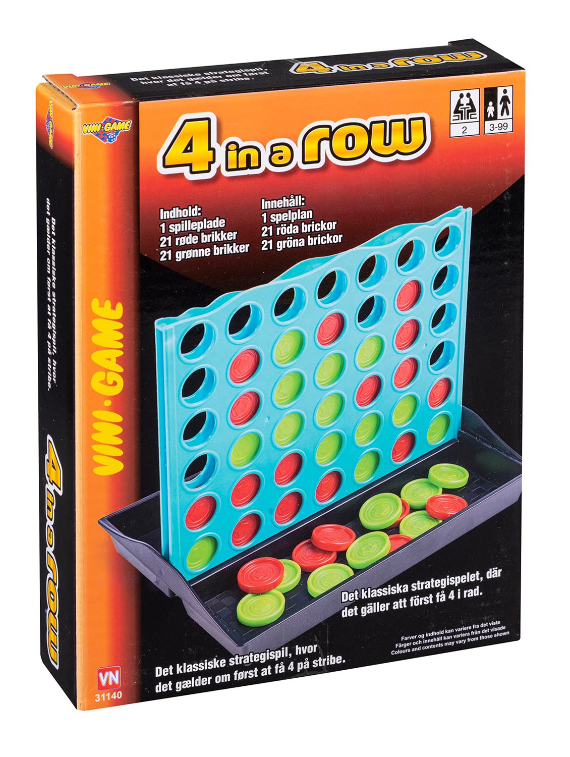 4 på stribe rejsespil - Vini Game