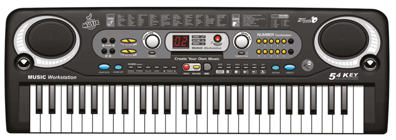 Music Keyboard med 54 Tangenter m. 100 Rytmer
