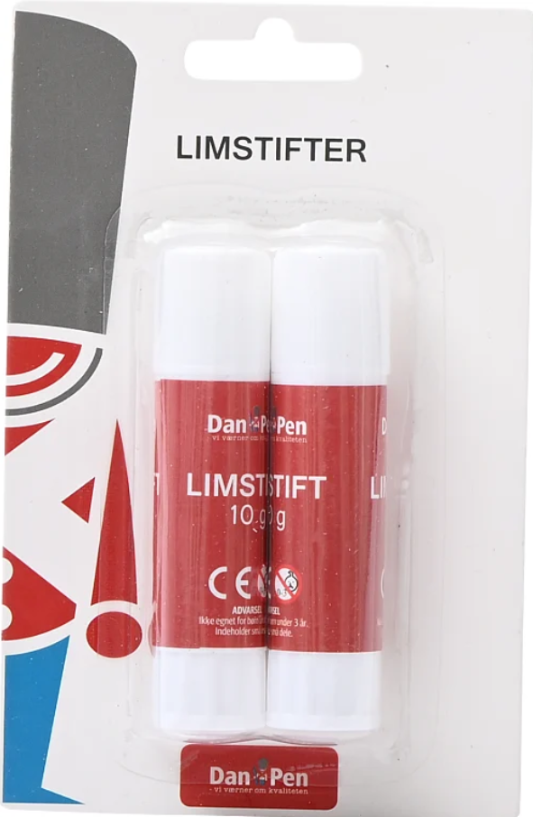 Limstifter, 2 stk. på blisterkort
