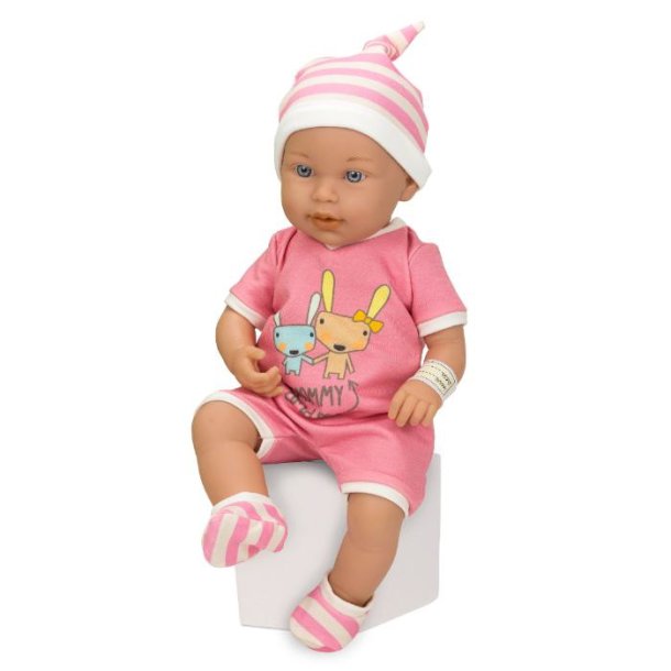 Baby pigedukke m. hrd krop m/pyjamas, 42 cm