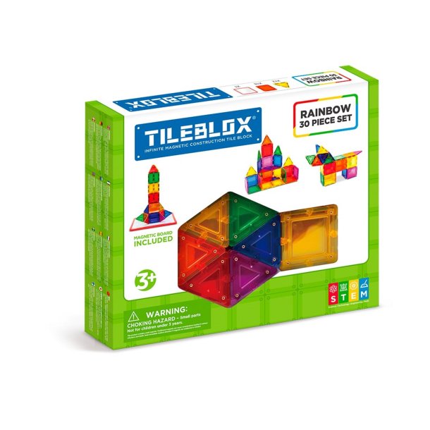 Tileblox Rainbow 30 pcs w/magnetic board