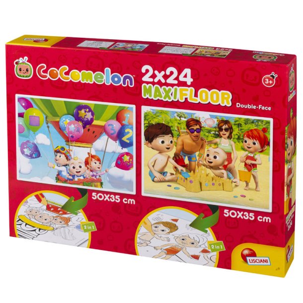 Cocomelon 2-i-1 puslespil - 2x24 brikker