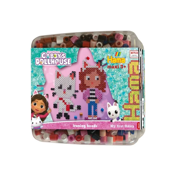 Hama maxi Gabby's Dollhouse perler+plade i bøtte