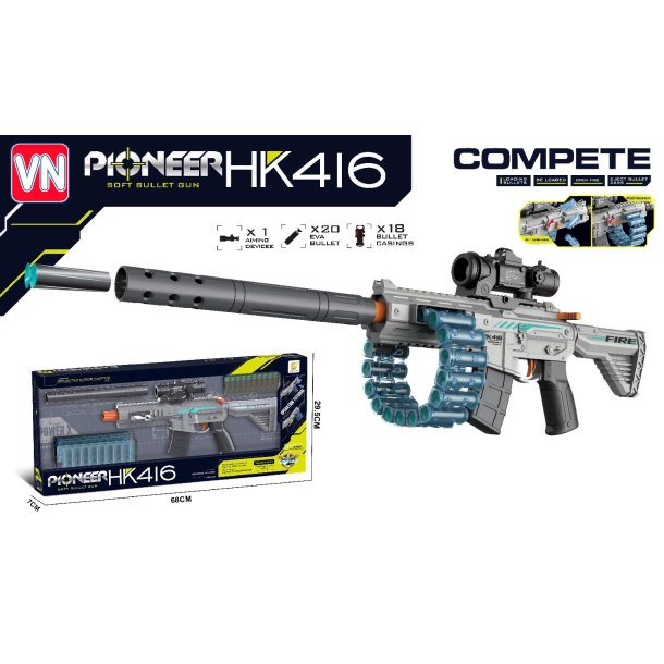 Pioneer HK416 soft bullet sniper gevr