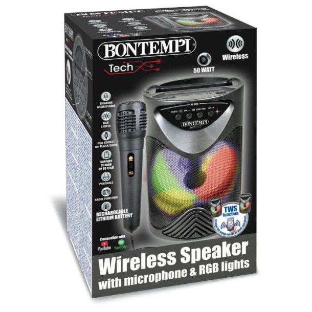 Bontempi trdls hjtaler m. lyseffekter og mikrofon