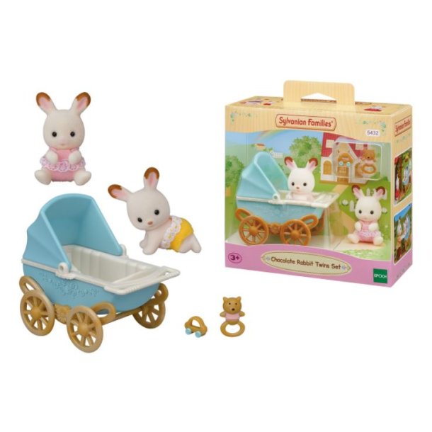 Sylvanian families - St med Chokoladekanin-tvillingerne (barnevogn)