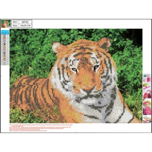 Diamond Painting 30*40cm. Tiger