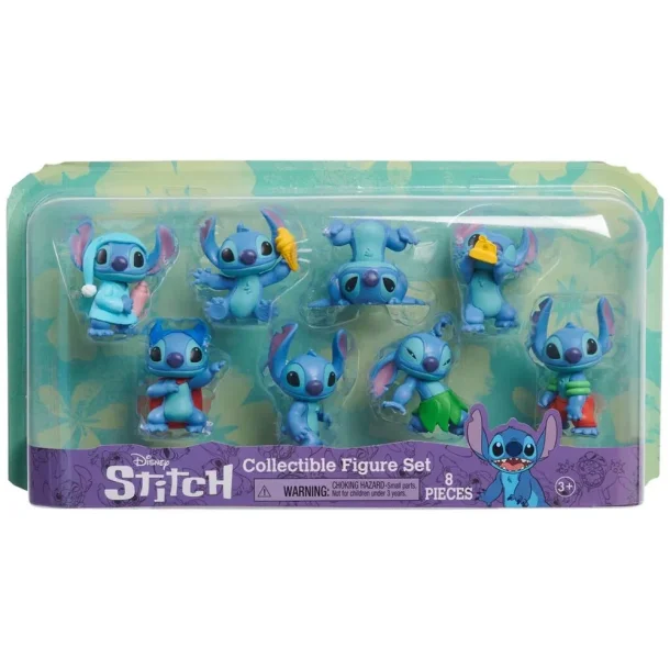 Disney Stitch Figure Set - 8 figurer