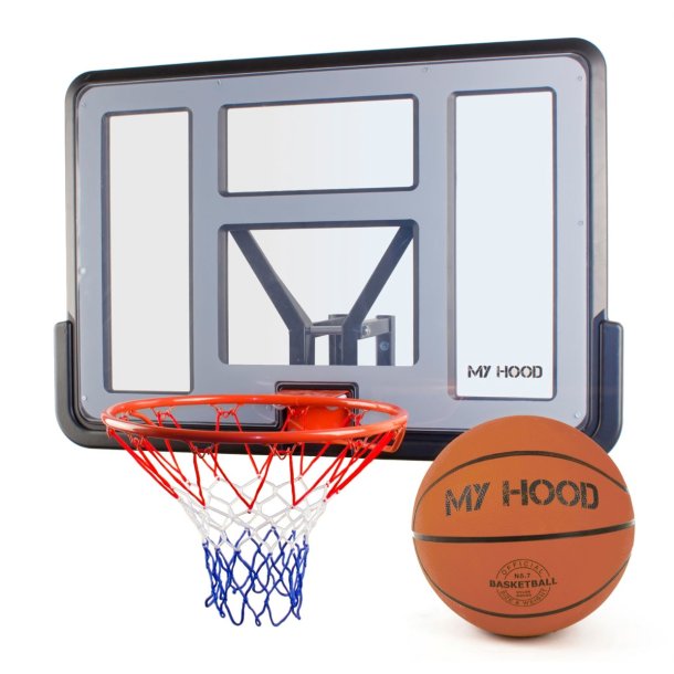 My Hood Basketkurv p plade med basketbold nr. 7 - officiel strrelse