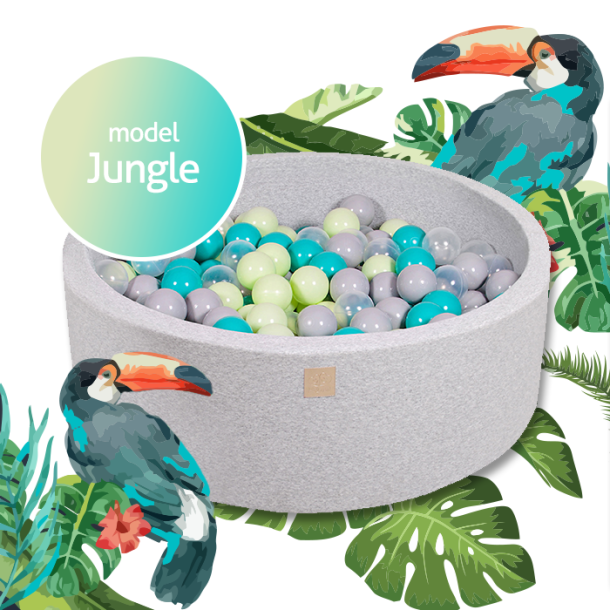 Meow Rundt Boldbassin Jungle St m. 250 bolde 90 x 30 cm