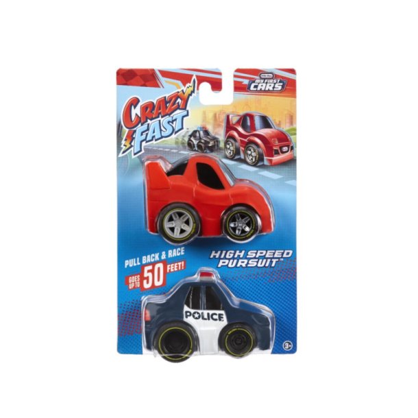 Little Tikes Crazy Fast - Pull Back - Racer og Politibil