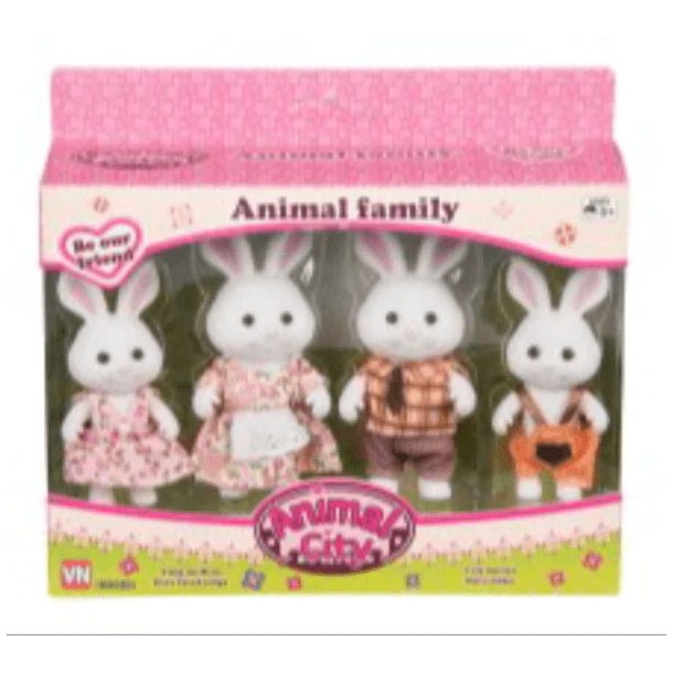 Animal City Familie med 4  kanin figurer