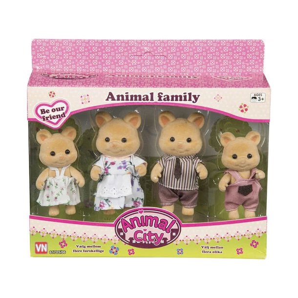 Animal City Familie med 4 bjrne figurer