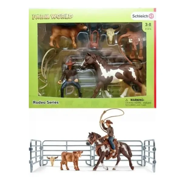 Schleich Lassokastning med cowboy - western figurst med hest - 11 dele