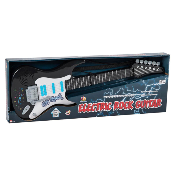 Elektronisk Rock Guitar til brn - sort