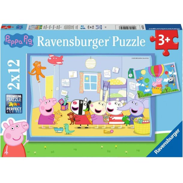 Gurli Gris eventyr Puslespil 2 x 12 brikker - Ravensburger 