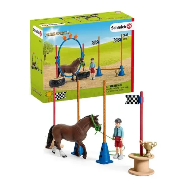 Schleich Pony Agilitybane - legest med hest, figur og tilbehr