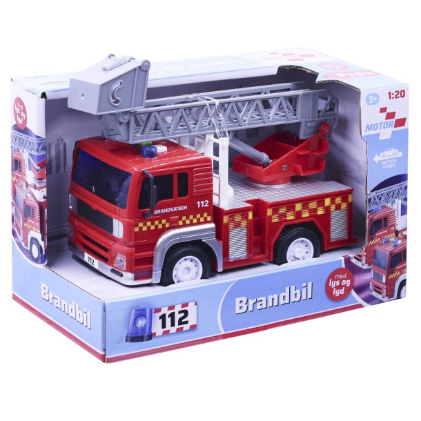 Dansk Brandbil m. friktion, lyd og lys - 1:20