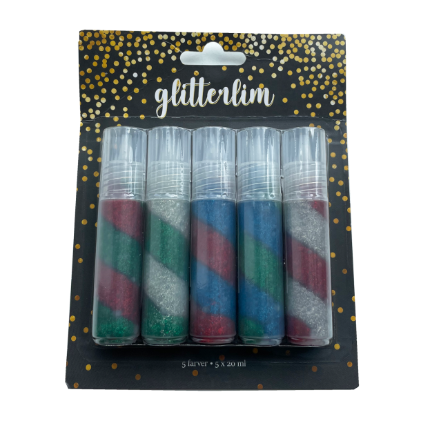 Glitterlim p tube m/stft. 5 fv. 20ml