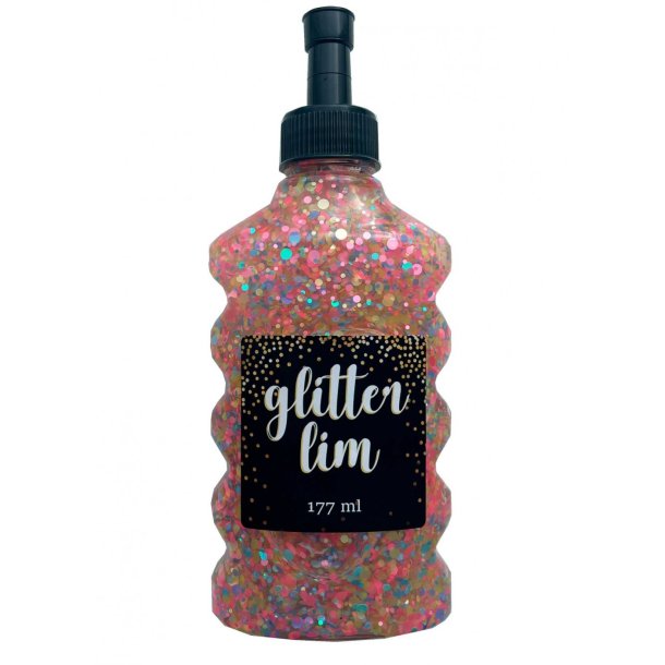 Glitterlim grov glitter, Pink, 177ml