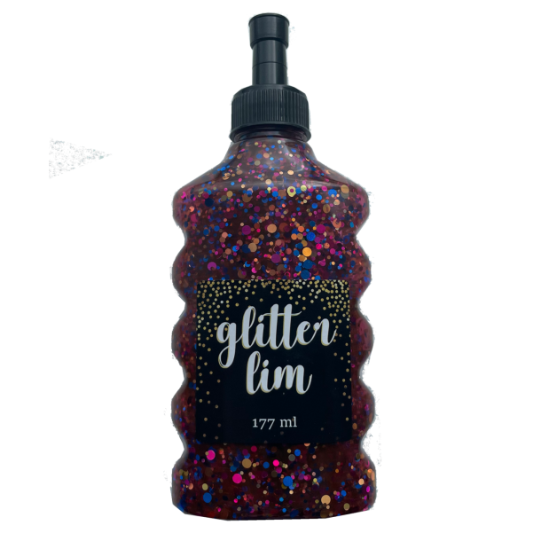 Glitterlim grov glitter, Sort Multi, 177