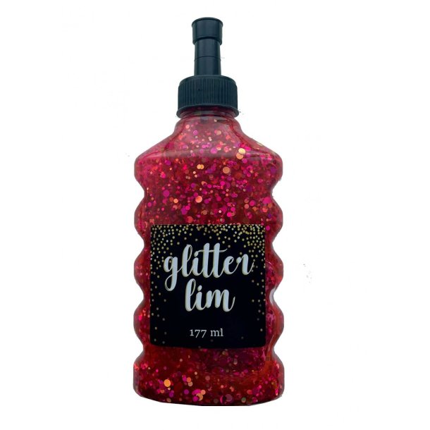 Glitterlim grov glitter, Rd, 177 ml.