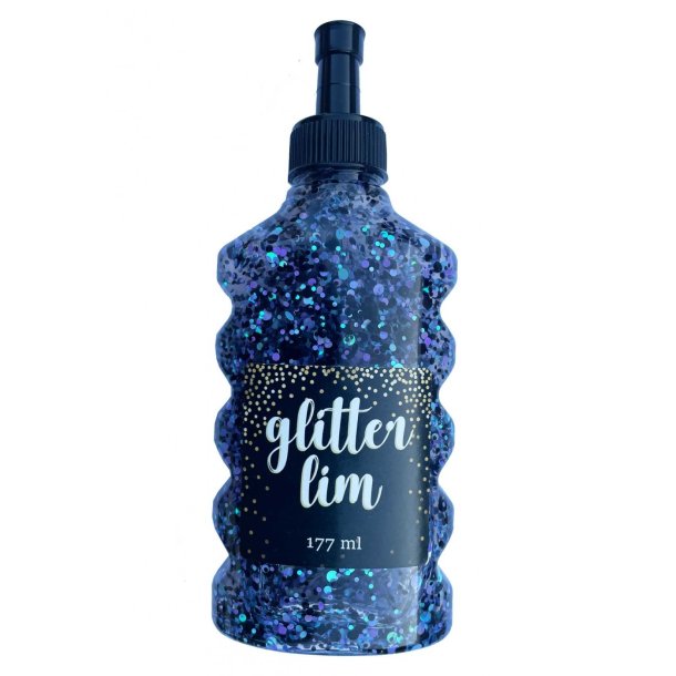 Glitterlim grov glitter, Black w. Blue