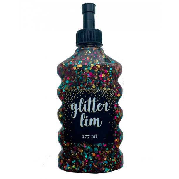 Glitterlim grov glitter, Clear Multicolo