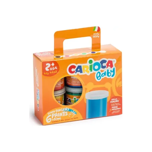 Carioca baby fingermaling-6 farver-6x80 ml