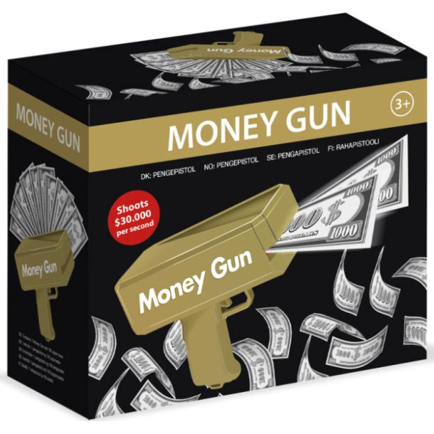 Penge pistol med 100 sedler