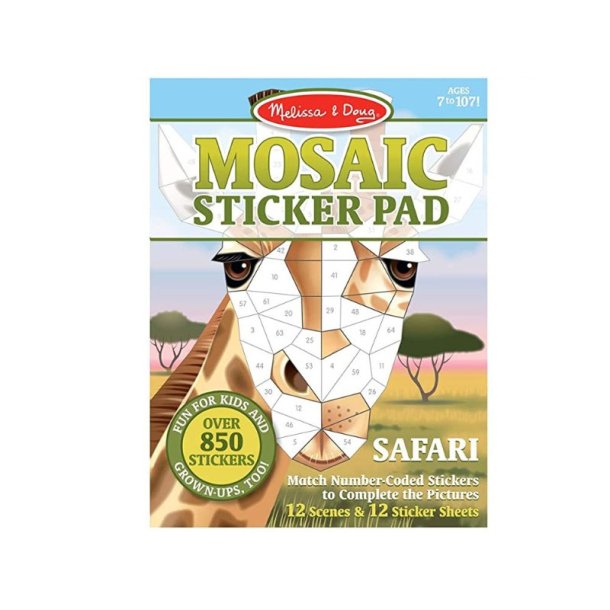 Melissa & Doug Mosaik bog m. 850 Klistermrker - safari