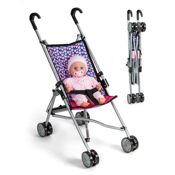 My Baby Paraplyklapvogn med sele og aftageligt betrk - 55 cm