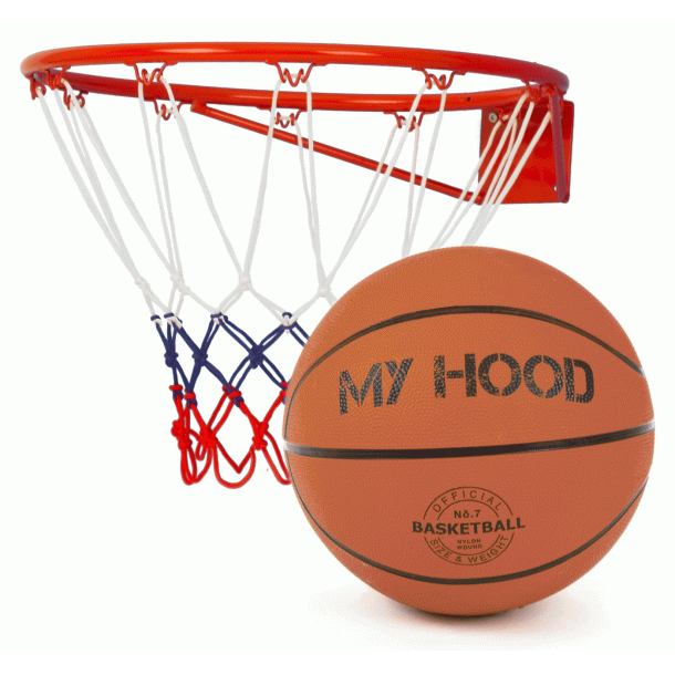 My Hood Basketkurv med basketbold nr. 7 - officiel strrelse