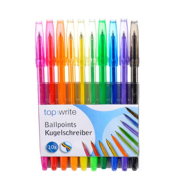 10 farvede kuglepenne, Topwrite