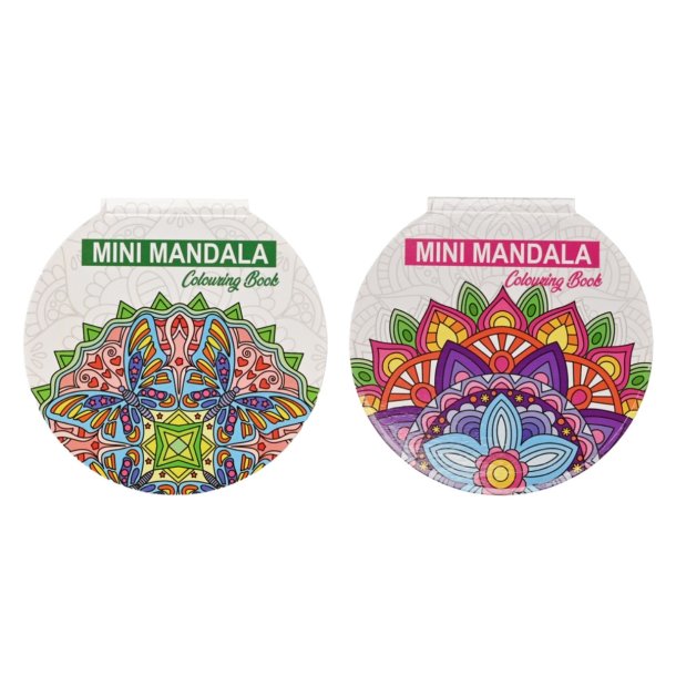 Mandala malebog, lille rund form. 30kr.