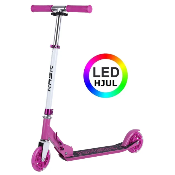  RASK Lbehjul 120 mm med LYS i hjulene - PINK