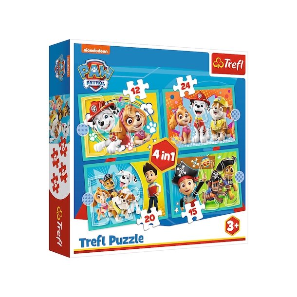 Trefl Paw Patrol Puslespil 4-i-1 - Happy Family