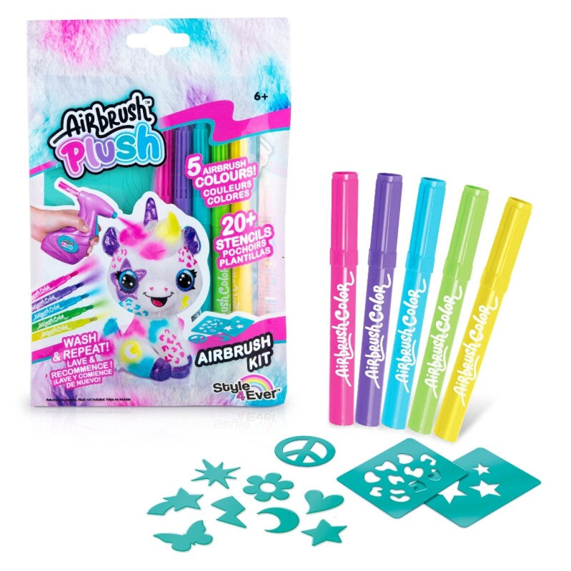 Airbrush Plush Refillsæt - 5 airbrush farver
