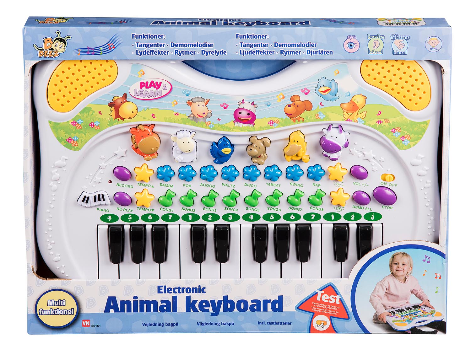 B BEEZ Animal Keyboard m. Dyrelyde