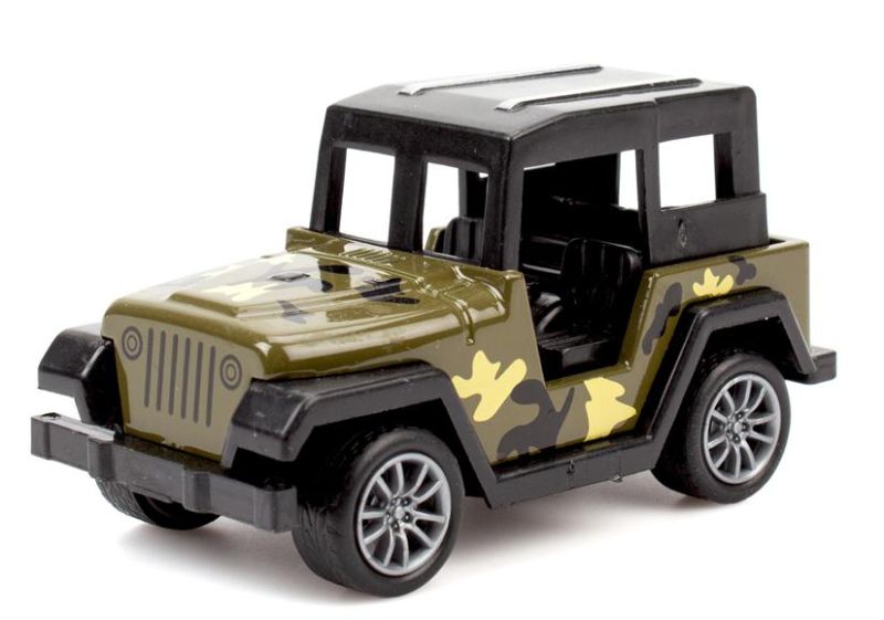 Jeep militær bil i metal m. pull back