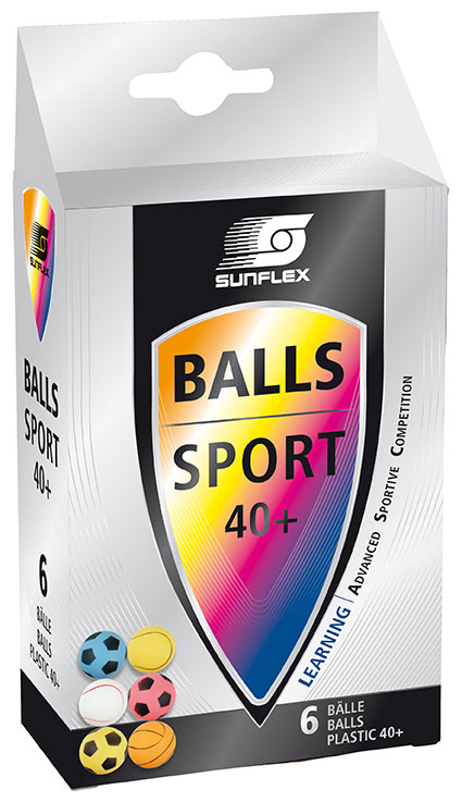 Sunflex Sport Bordtennisbolde -  6 stk. i sjovt sports design